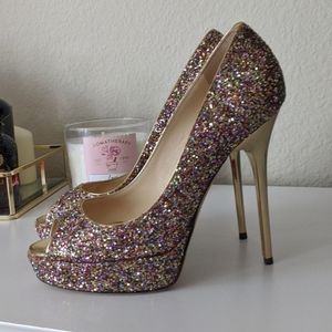 Pink glitter Jimmy Choo pumps